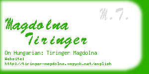 magdolna tiringer business card
